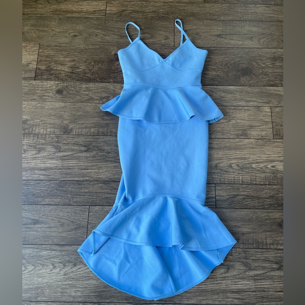 Blue Peplum High Low Dress from Vici!
